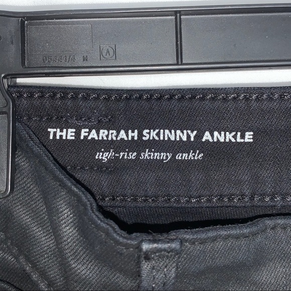 AG The Farrah Skinny Ankle Coated Black Size 28R - Picture 12 of 16